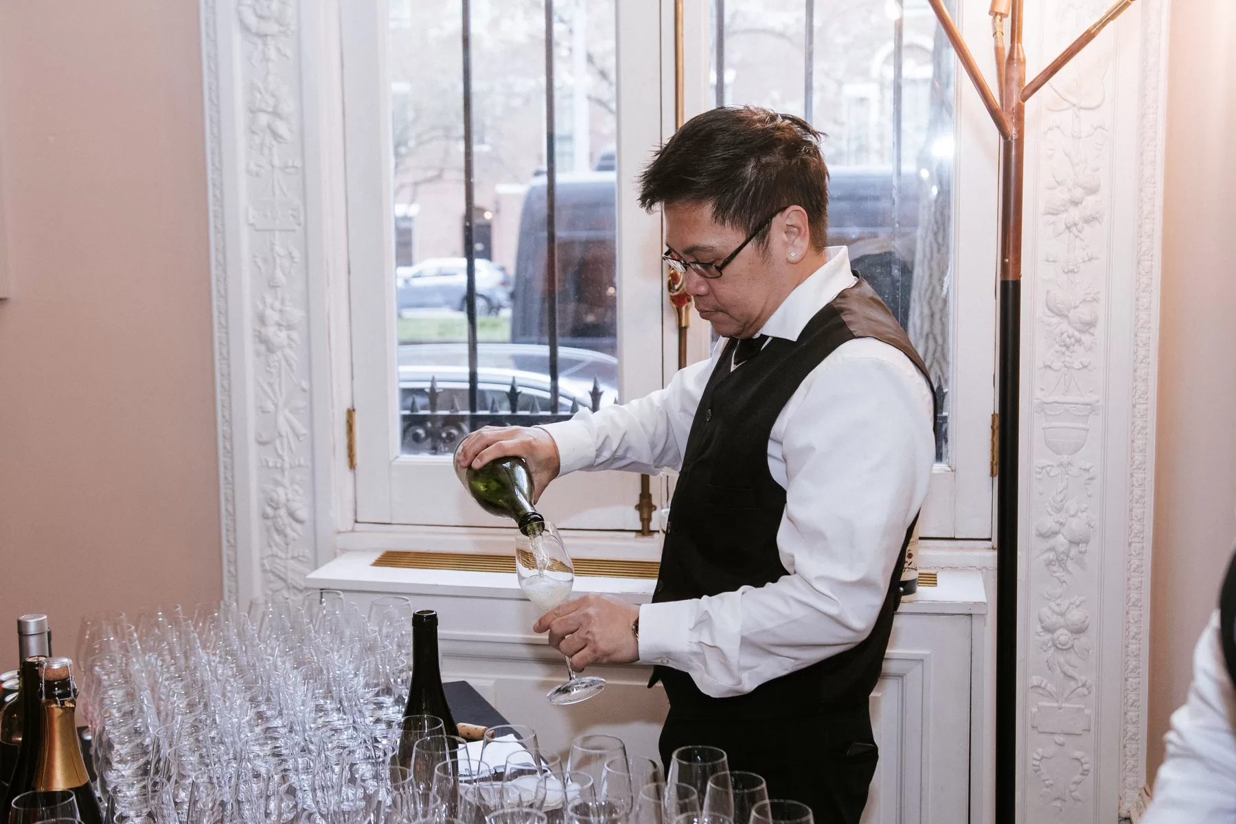 Bartender preparing drinks at a corporate reception