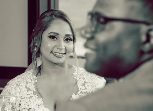 Bride getting ready before her wedding ceremony