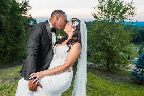 Newlyweds sharing a quiet candid moment